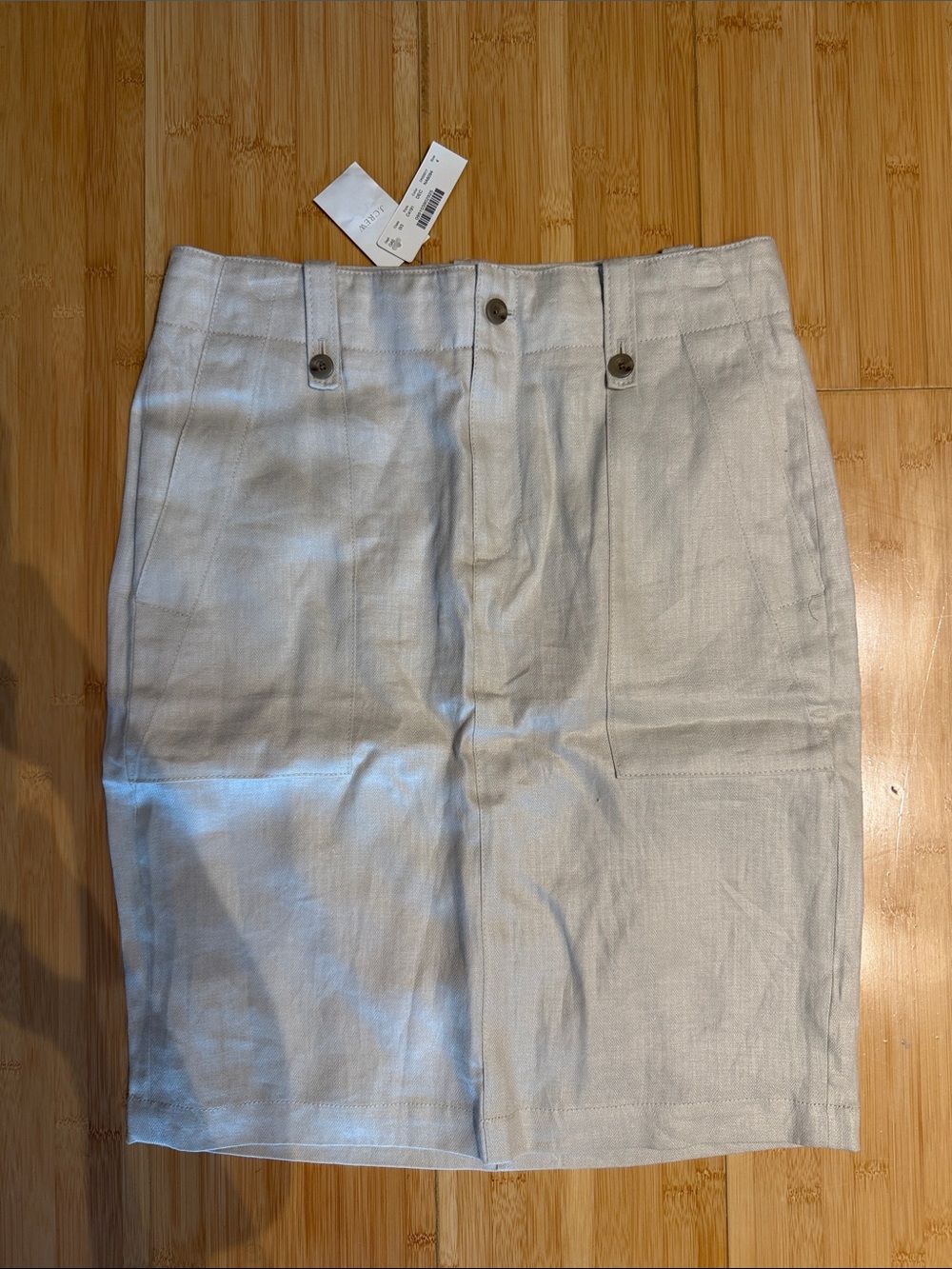 J.Crew LINEN CARGO PENCIL SKIRT Dark Ecru